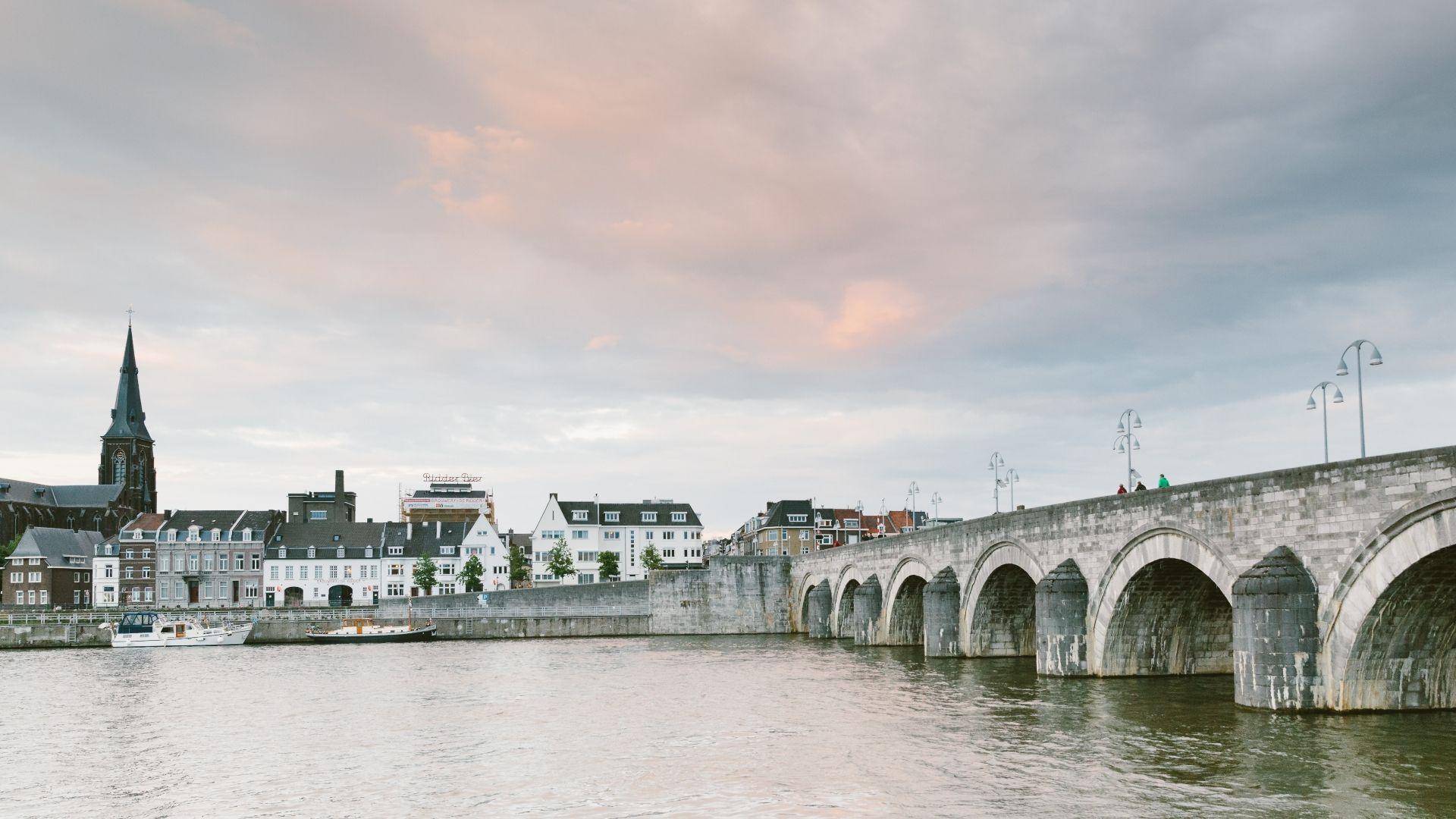 Old bridge in Maastricht at the Maas