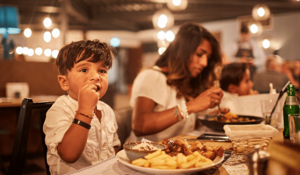 Playing and eating, at the same time