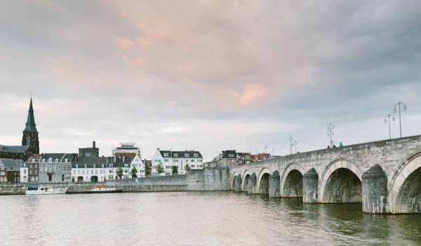 Old bridge in Maastricht at the Maas