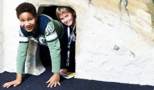 Children play in the Natural History Museum