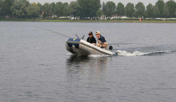 Fishing on a boat